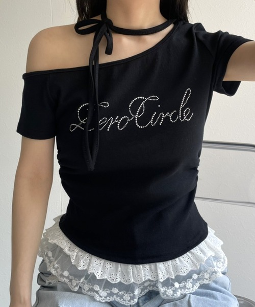 LAC-VERT(ラック・ヴェール)の「オフショルフリルTシャツ(Tシャツ/カットソー・レディース・グレー/ブラック/ホワイト/イエロー・FREE)」の15枚目の写真