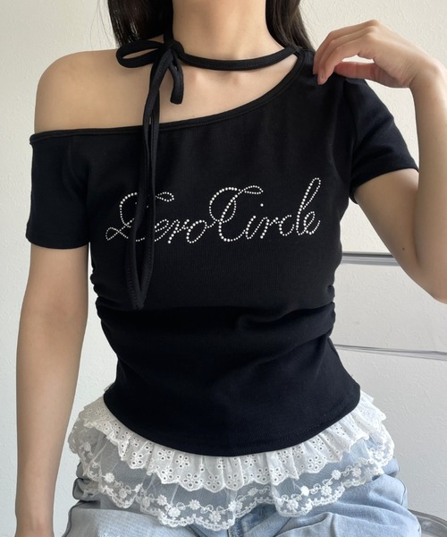 LAC-VERT(ラック・ヴェール)の「オフショルフリルTシャツ(Tシャツ/カットソー・レディース・グレー/ブラック/ホワイト/イエロー・FREE)」の16枚目の写真