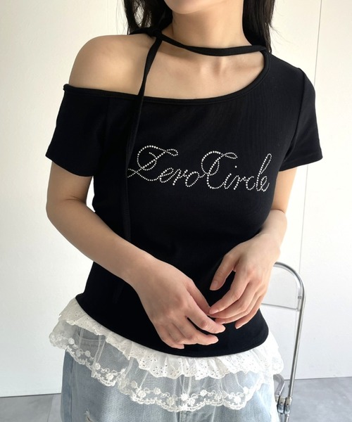 LAC-VERT(ラック・ヴェール)の「オフショルフリルTシャツ(Tシャツ/カットソー・レディース・グレー/ブラック/ホワイト/イエロー・FREE)」の18枚目の写真