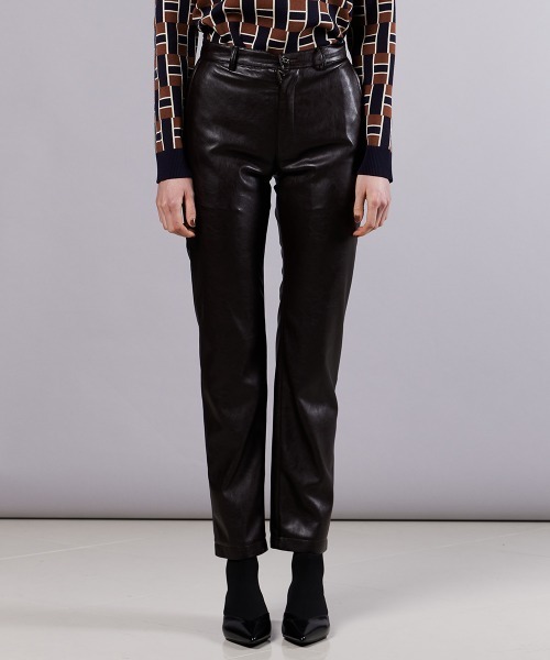 Sov.(ソブ)の「フェイクスキン スキニーパンツ(その他パンツ・レディース・ダークブラウン/ブラック・36/38)」の1枚目の写真