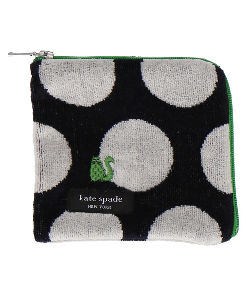 kate spade new york（ケイトスペード ニューヨーク）の「ファスナー付きタオル（ハンカチ/ハンドタオル・レディース・グリーン/グレー/ブラック・FREE）」の2枚目の写真