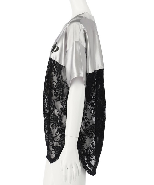 ANAP GｉRL（アナップガール）の「レース 切り替え ゲームシャツ【キッズお揃い】（Tシャツ/カットソー・キッズ・ネイビー/ライトピンク/グレー・M/S/XS）」の21枚目の写真