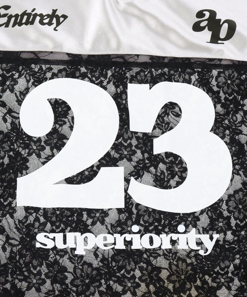 ANAP GｉRL（アナップガール）の「レース 切り替え ゲームシャツ【キッズお揃い】（Tシャツ/カットソー・キッズ・ネイビー/ライトピンク/グレー・M/S/XS）」の6枚目の写真