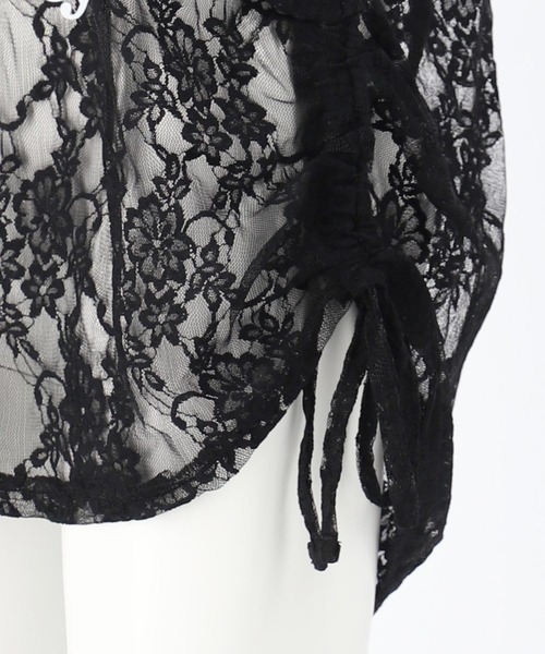 ANAP GｉRL（アナップガール）の「レース 切り替え ゲームシャツ【キッズお揃い】（Tシャツ/カットソー・キッズ・ネイビー/ライトピンク/グレー・M/S/XS）」の7枚目の写真