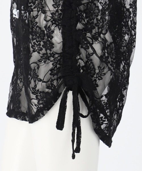 ANAP GｉRL（アナップガール）の「レース 切り替え ゲームシャツ【キッズお揃い】（Tシャツ/カットソー・キッズ・ネイビー/ライトピンク/グレー・M/S/XS）」の8枚目の写真