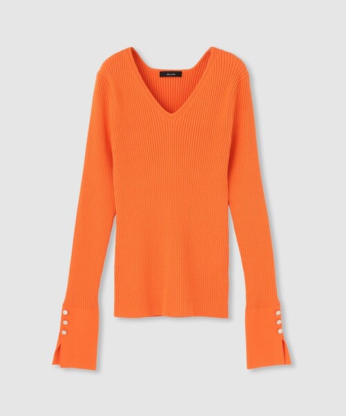 allureville（アルアバイル）の「袖釦Vネックプルオーバー（ニット/セーター・レディース・ブラック/オフホワイト/キャメル/オレンジ・2）」の19枚目の写真