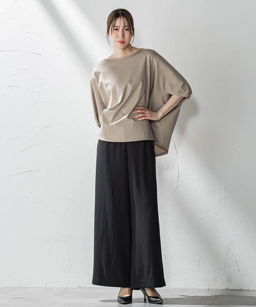 la.f…(ラエフ)の「ハリプルジャージカットソー≪洗濯機で洗える≫(Tシャツ/カットソー・レディース・ベージュ/ブラック/ブルー・9号)」の9枚目の写真