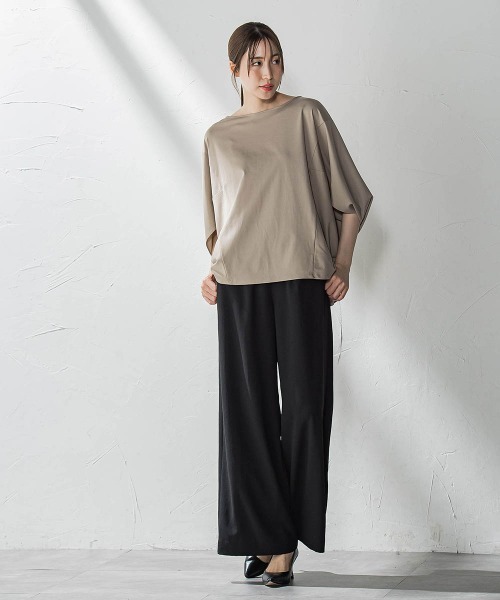la.f…(ラエフ)の「ハリプルジャージカットソー≪洗濯機で洗える≫(Tシャツ/カットソー・レディース・ベージュ/ブラック/ブルー・9号)」の10枚目の写真