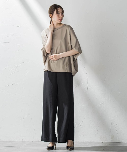 la.f…(ラエフ)の「ハリプルジャージカットソー≪洗濯機で洗える≫(Tシャツ/カットソー・レディース・ベージュ/ブラック/ブルー・9号)」の12枚目の写真