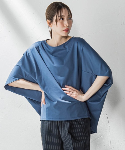 la.f…(ラエフ)の「ハリプルジャージカットソー≪洗濯機で洗える≫(Tシャツ/カットソー・レディース・ベージュ/ブラック/ブルー・9号)」の15枚目の写真