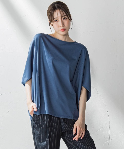 la.f…(ラエフ)の「ハリプルジャージカットソー≪洗濯機で洗える≫(Tシャツ/カットソー・レディース・ベージュ/ブラック/ブルー・9号)」の18枚目の写真