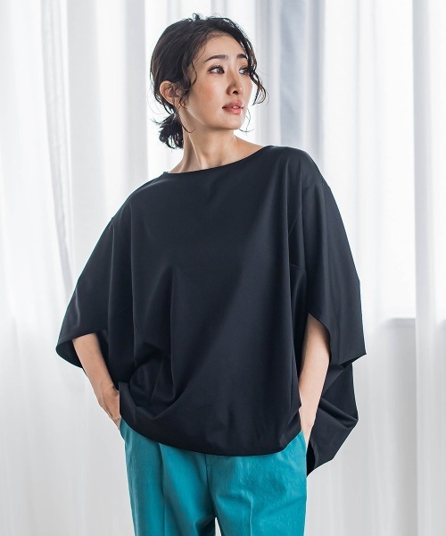 tシャツ ハリプルジャージカットソー「洗濯機で洗える」 レディース セール】ハリプルジャージカットソー≪洗濯機で洗える≫（T