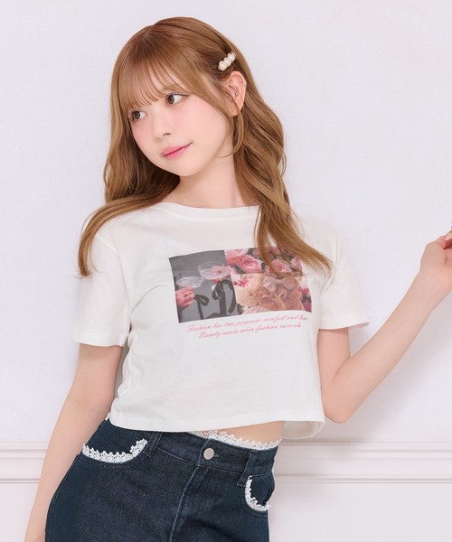 apres jour(アプレジュール)の「アソートTシャツ【刺繍/プリント】(Tシャツ/カットソー・レディース・ブラック/ホワイト/ホワイト系その他/ブラック系その他/ベビーピンク・フリー/X-LARGE)」の1枚目の写真