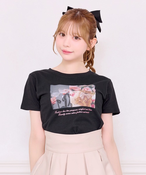 apres jour(アプレジュール)の「アソートTシャツ【刺繍/プリント】(Tシャツ/カットソー・レディース・ブラック/ホワイト/ホワイト系その他/ブラック系その他/ベビーピンク・フリー/X-LARGE)」の4枚目の写真