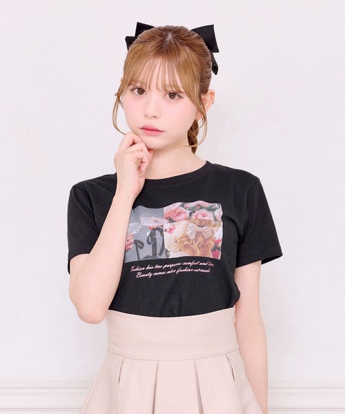 apres jour(アプレジュール)の「アソートTシャツ【刺繍/プリント】(Tシャツ/カットソー・レディース・ブラック/ホワイト/ホワイト系その他/ブラック系その他/ベビーピンク・フリー/X-LARGE)」の19枚目の写真