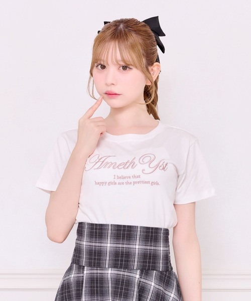 apres jour(アプレジュール)の「アソートTシャツ【刺繍/プリント】(Tシャツ/カットソー・レディース・ブラック/ホワイト/ホワイト系その他/ブラック系その他/ベビーピンク・フリー/X-LARGE)」の6枚目の写真
