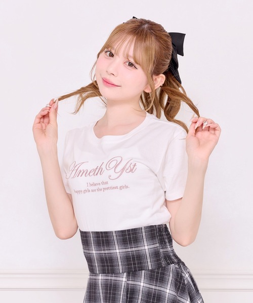 apres jour(アプレジュール)の「アソートTシャツ【刺繍/プリント】(Tシャツ/カットソー・レディース・ブラック/ホワイト/ホワイト系その他/ブラック系その他/ベビーピンク・フリー/X-LARGE)」の7枚目の写真