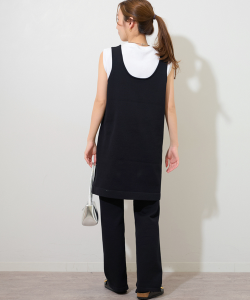 JOURNAL STANDARD relume（ジャーナルスタンダード　レリューム）の「ニットミニドレス（ワンピース・レディース・ブラック/チャコールグレー・FREE）」の6枚目の写真