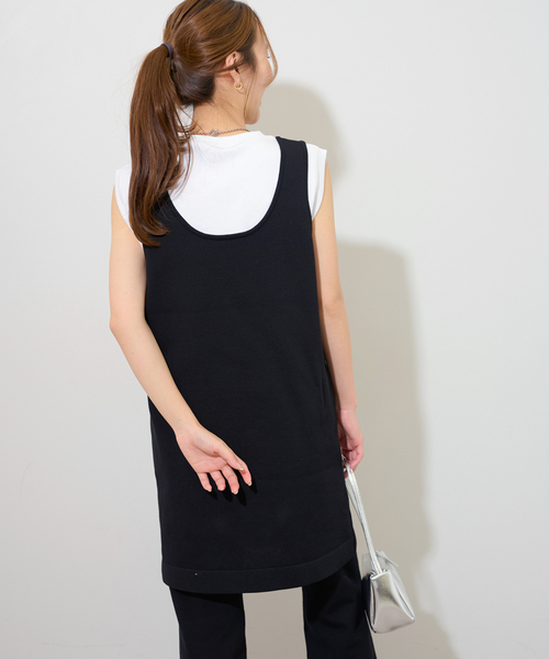 JOURNAL STANDARD relume（ジャーナルスタンダード　レリューム）の「ニットミニドレス（ワンピース・レディース・ブラック/チャコールグレー・FREE）」の10枚目の写真