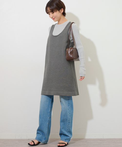 JOURNAL STANDARD relume（ジャーナルスタンダード　レリューム）の「ニットミニドレス（ワンピース・レディース・ブラック/チャコールグレー・FREE）」の12枚目の写真