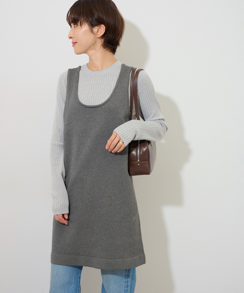 JOURNAL STANDARD relume（ジャーナルスタンダード　レリューム）の「ニットミニドレス（ワンピース・レディース・ブラック/チャコールグレー・FREE）」の14枚目の写真