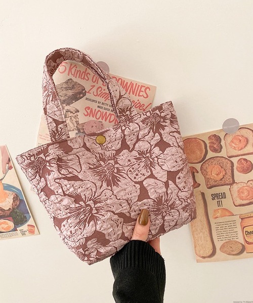 VIBGYOR(ヴィブジョー)の「Liaa/花柄 ミニトートバッグ A18344(トートバッグ・レディース・ブラック/ブルー/ピンク/ホワイト・FREE)」の1枚目の写真