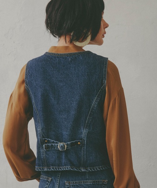 SOMETHING（サムシング）の「【GISELe10月号掲載】atelier SOMETHING 3PIECE VEST/アトリエサムシング3ピースベスト（ベスト・レディース・ブルー・FREE）」の4枚目の写真
