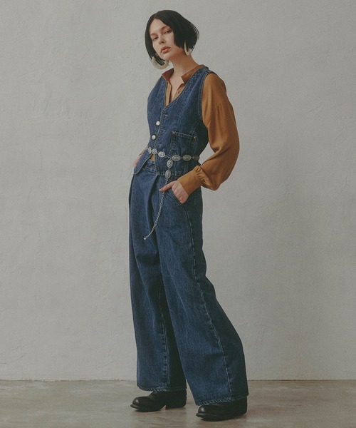 SOMETHING（サムシング）の「【GISELe10月号掲載】atelier SOMETHING 3PIECE VEST/アトリエサムシング3ピースベスト（ベスト・レディース・ブルー・FREE）」の6枚目の写真