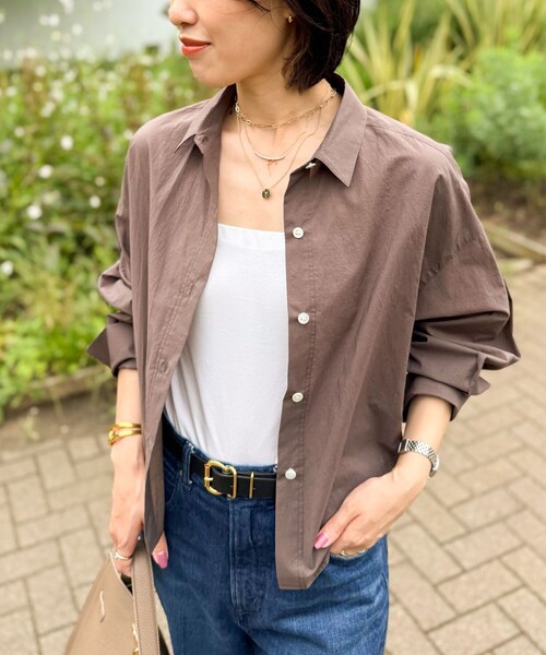 NOLLEY’S（ノーリーズ）の「エアリーショートシャツ（シャツ/ブラウス・レディース・ブラウン/ミント/ホワイト系その他4・38）」の2枚目の写真