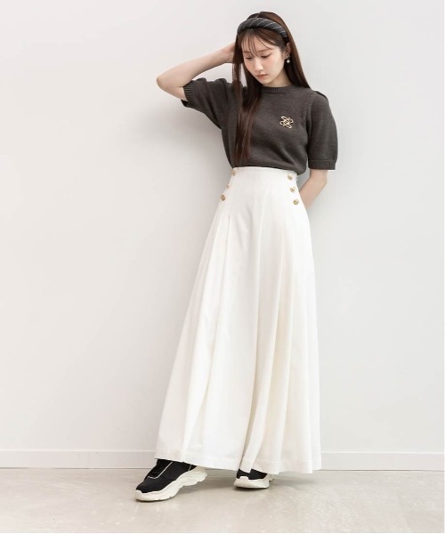 RANDA（ランダ）の「モノグラムブローチ付ニットトップス（ニット/セーター・レディース・ホワイト/ブルー/イエロー/ダークグレー・FREE）」の14枚目の写真