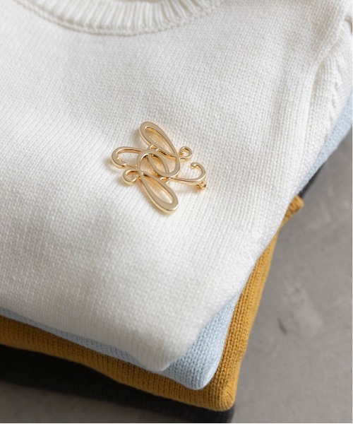 RANDA（ランダ）の「モノグラムブローチ付ニットトップス（ニット/セーター・レディース・ホワイト/ブルー/イエロー/ダークグレー・FREE）」の18枚目の写真