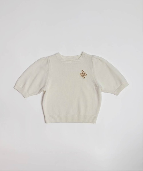 RANDA（ランダ）の「モノグラムブローチ付ニットトップス（ニット/セーター・レディース・ホワイト/ブルー/イエロー/ダークグレー・FREE）」の19枚目の写真