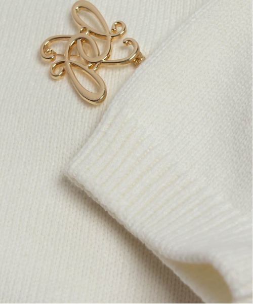 RANDA（ランダ）の「モノグラムブローチ付ニットトップス（ニット/セーター・レディース・ホワイト/ブルー/イエロー/ダークグレー・FREE）」の11枚目の写真