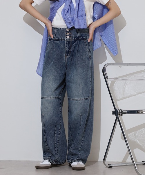 新品未使用 プライオリティー　Malセレクト　デニムパンツ 楽天市場】サルエルデニムパンツ レディース ボトムス デニム
