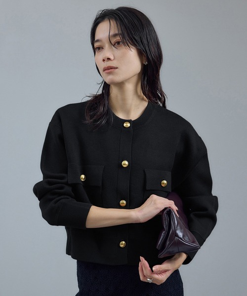 【新品未使用】SALON adam et rope' カーディガン ネイビー 中古・古着通販】Adam et Rope (アダム エ ロペ) 厚手カーディガン