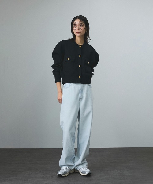 SALON adam et rope'（サロン アダム エ ロペ）の「スウェットライクメタルボタンカーディガン 2 / 新色追加（カーディガン/ボレロ・レディース・グレー/ブラウン系その他2/ブラック/レッド・FREE）」の22枚目の写真