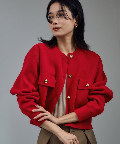 セール】スウェットライクメタルボタンカーディガン 2 / 新色追加