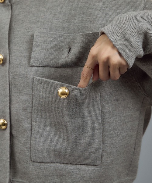 WEB限定】スウェットライクメタルボタンカーディガン 2 / 新色追加