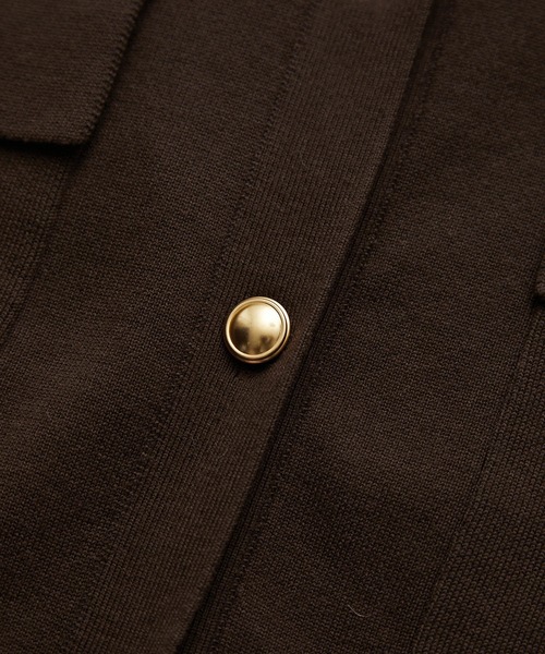 SALON adam et rope'（サロン アダム エ ロペ）の「スウェットライクメタルボタンカーディガン 2 / 新色追加（カーディガン/ボレロ・レディース・グレー/ブラウン系その他2/ブラック/レッド・FREE）」の5枚目の写真