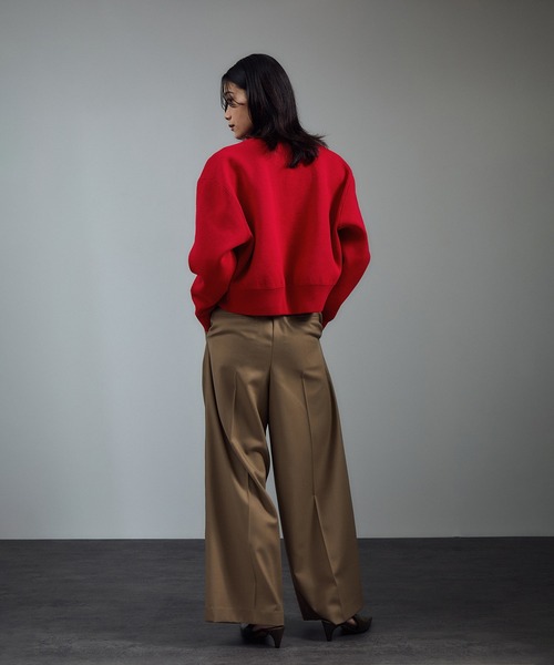 SALON adam et rope'（サロン アダム エ ロペ）の「スウェットライクメタルボタンカーディガン 2 / 新色追加（カーディガン/ボレロ・レディース・グレー/ブラウン系その他2/ブラック/レッド・FREE）」の6枚目の写真