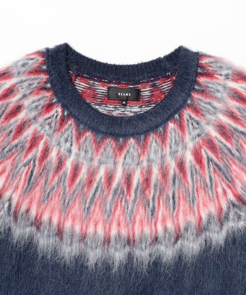 BEAMS（ビームス）の「リラックスフィット 5ゲージ ノルディック シャギー ニット（ニット/セーター・メンズ・ブラック/ネイビー・S/XL/L/M）」の6枚目の写真