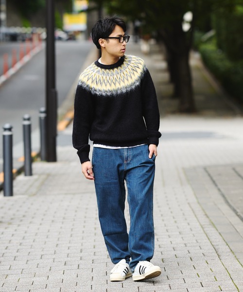 BEAMS（ビームス）の「リラックスフィット 5ゲージ ノルディック シャギー ニット（ニット/セーター・メンズ・ブラック/ネイビー・S/XL/L/M）」の4枚目の写真