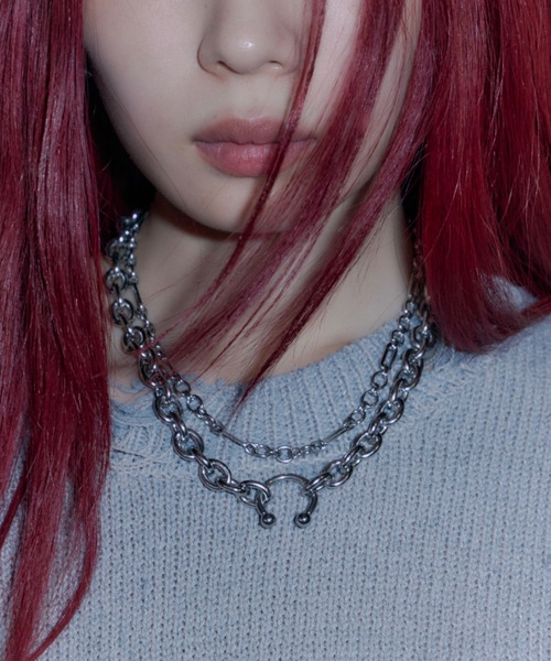 DTYYPE（ドタイプ）の「ボディピアス2連ネックレス（ネックレス・レディース・シルバー・FREE）」の8枚目の写真