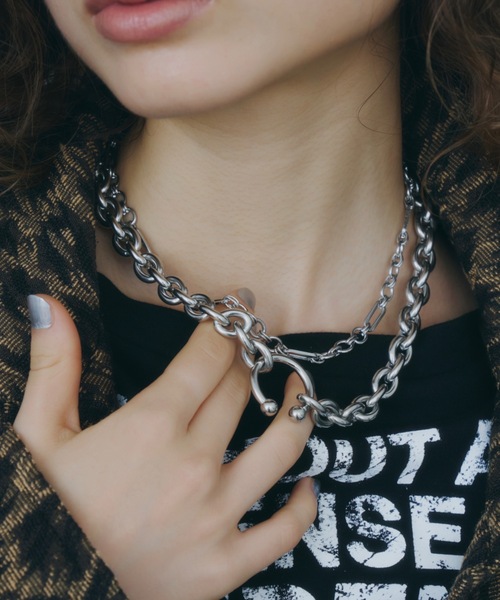 DTYYPE（ドタイプ）の「ボディピアス2連ネックレス（ネックレス・レディース・シルバー・FREE）」の14枚目の写真