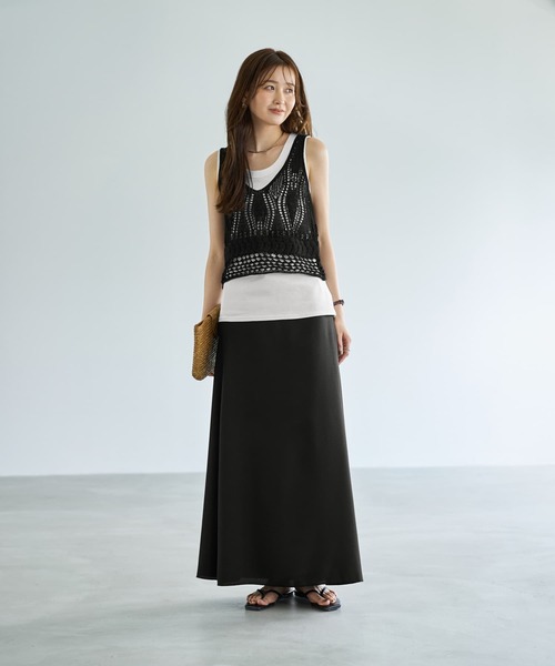 STYLE DELI(スタイルデリ)の「透かし編みニットビスチェ(ニット/セーター・レディース・ブラック/ブルー/キナリ・MEDIUM)」の18枚目の写真