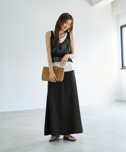 STYLE DELI(スタイルデリ)の「透かし編みニットビスチェ(ニット/セーター・レディース・ブラック/ブルー/キナリ・MEDIUM)」の21枚目の写真