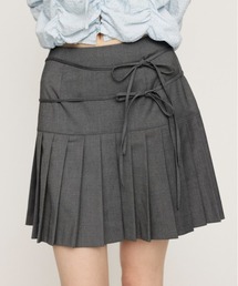 DOUBLE RIBBON PLEATS SK ダブル リボン プリーツ スカート