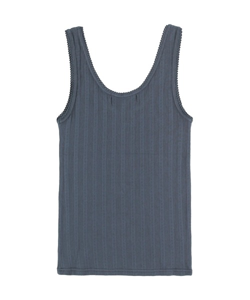 ALEXIA STAM（アリシアスタン）の「Pico Lace Ribbon Tank Top /ピコレースリボンタンクトップ（タンクトップ・レディース・ホワイト/イエロー/ネイビー・S/M）」の4枚目の写真