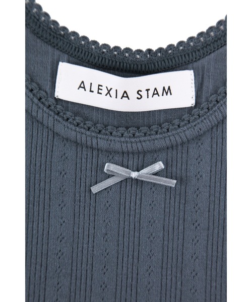 ALEXIA STAM（アリシアスタン）の「Pico Lace Ribbon Tank Top /ピコレースリボンタンクトップ（タンクトップ・レディース・ホワイト/イエロー/ネイビー・S/M）」の5枚目の写真