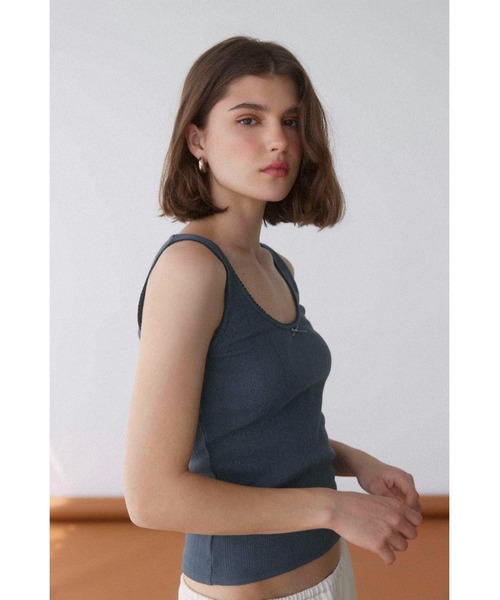 ALEXIA STAM（アリシアスタン）の「Pico Lace Ribbon Tank Top /ピコレースリボンタンクトップ（タンクトップ・レディース・ホワイト/イエロー/ネイビー・S/M）」の15枚目の写真